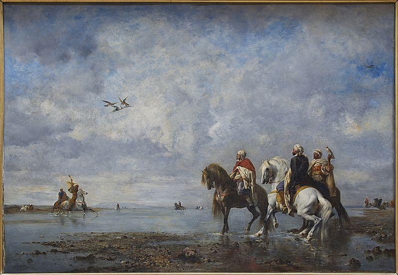Eugene Fromentin Hunting heron, Algeria oil painting image